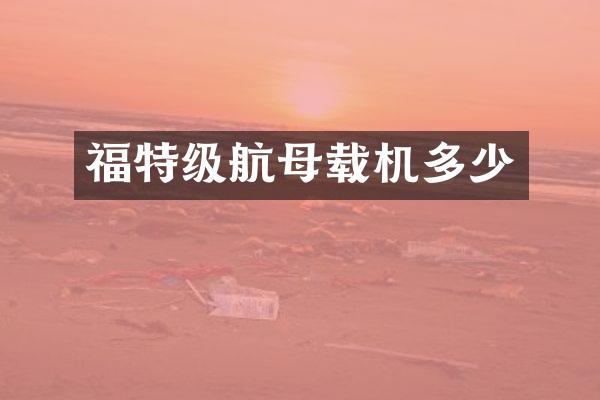 福特级航母载机多少