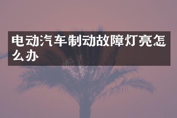 电动汽车制动故障灯亮怎么办