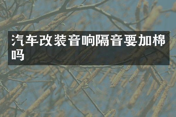汽车改装音响隔音要加棉吗