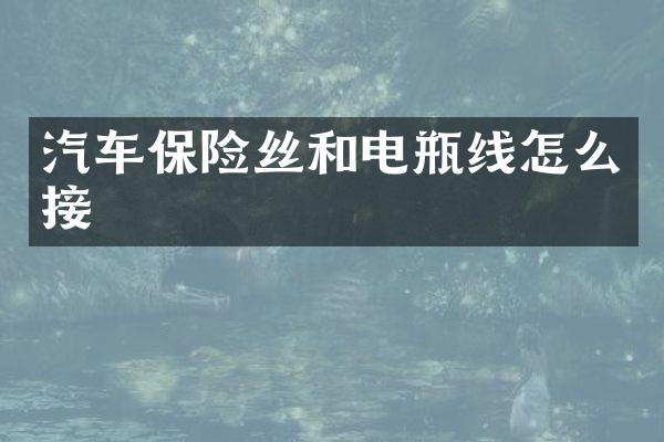 汽车保险丝和电瓶线怎么接