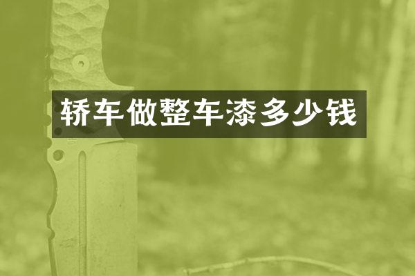 轿车做整车漆多少钱