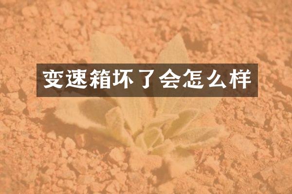 变速箱坏了会怎么样