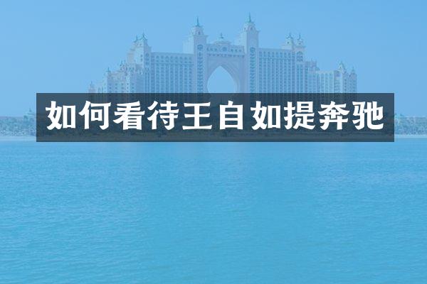 如何看待王自如提奔驰