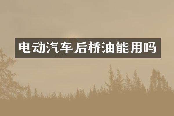电动汽车后桥油能用吗