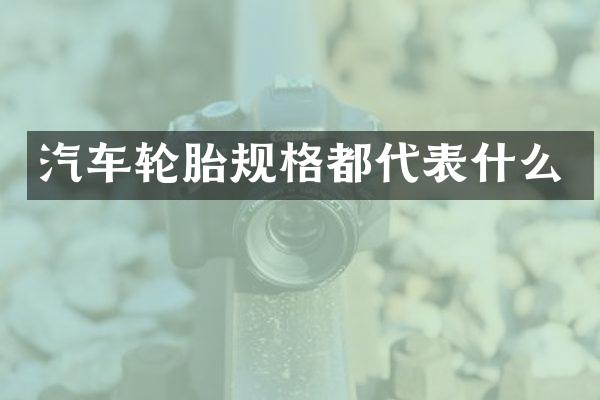 汽车轮胎规格都代表什么