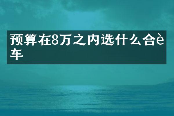 预算在8万之内选什么合资车