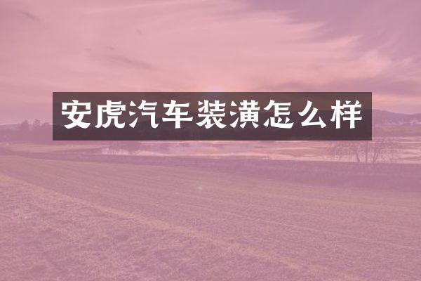 安虎汽车装潢怎么样