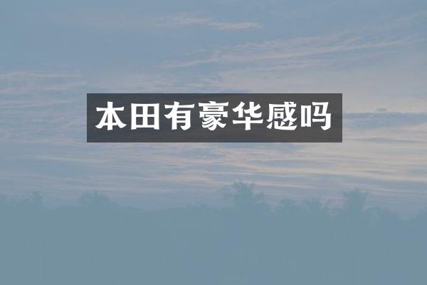 本田有豪华感吗