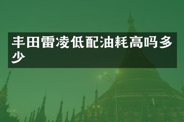 丰田雷凌低配油耗高吗多少