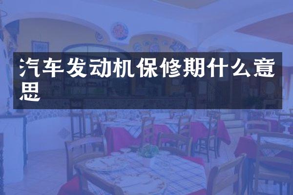 汽车发动机保修期什么意思