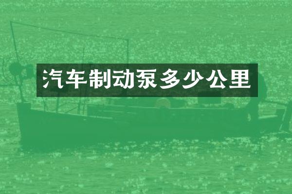 汽车制动泵多少公里