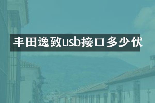 丰田逸致usb接口多少伏