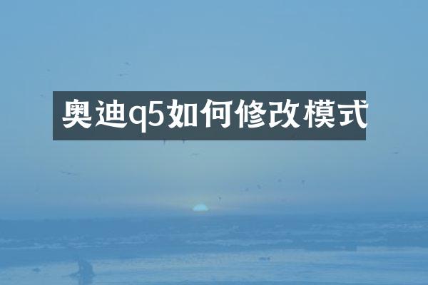奥迪q5如何修改模式