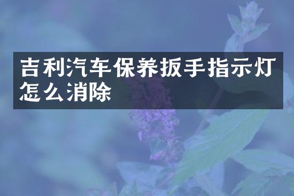 吉利汽车保养扳手指示灯怎么消除