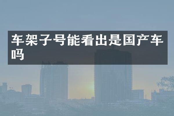 车架子号能看出是国产车吗
