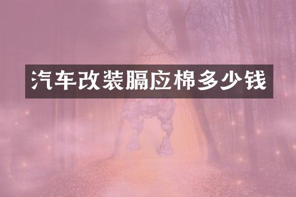 汽车改装膈应棉多少钱