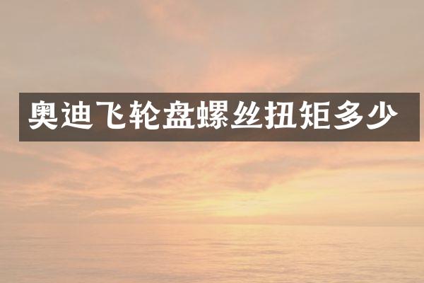 奥迪飞螺丝扭矩多少