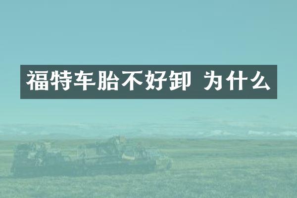 福特车胎不好卸 为什么