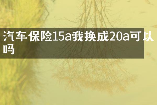 汽车保险15a我换成20a可以吗