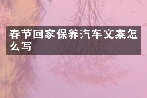 春节回家保养汽车文案怎么写