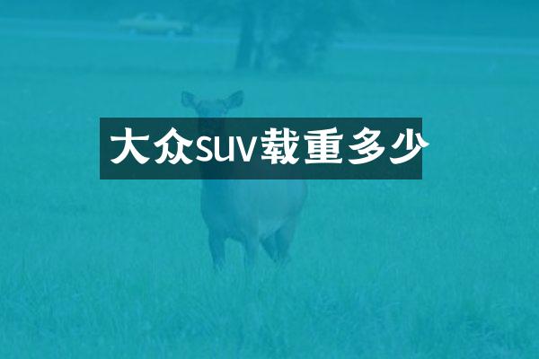 大众suv载重多少