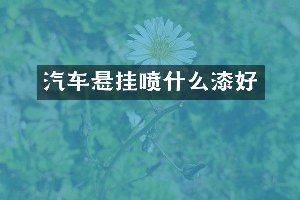 汽车悬挂喷什么漆好