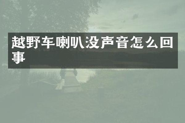 越野车喇叭没声音怎么回事