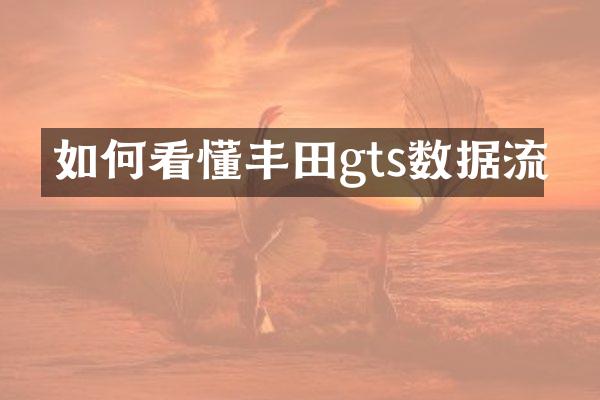 如何看懂丰田gts数据流