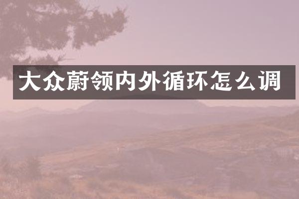 大众蔚领内外循环怎么调