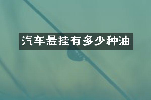 汽车悬挂有多少种油