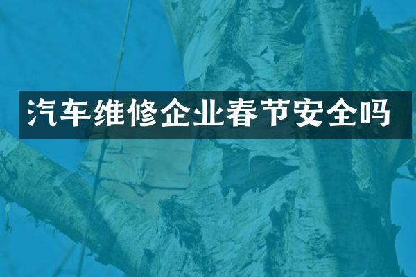 汽车维修企业春节安全吗