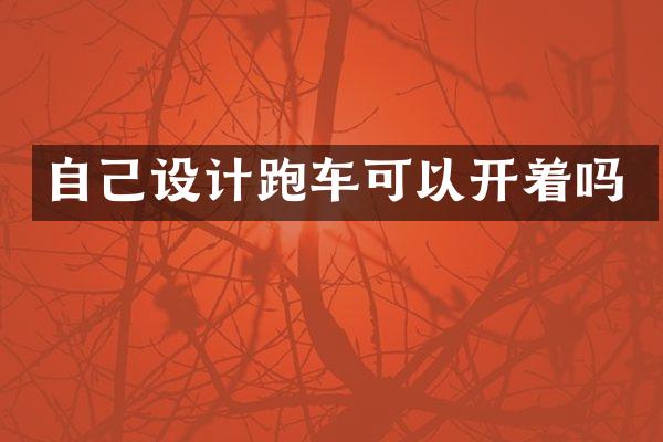 自己设计跑车可以开着吗