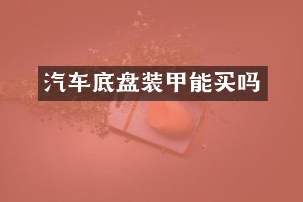 汽车底盘装甲能买吗