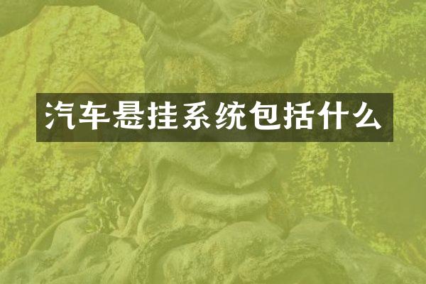 汽车悬挂系统包括什么