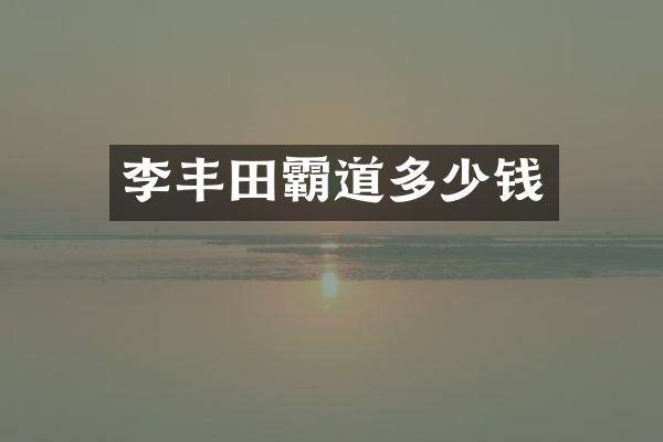 李丰田霸道多少钱