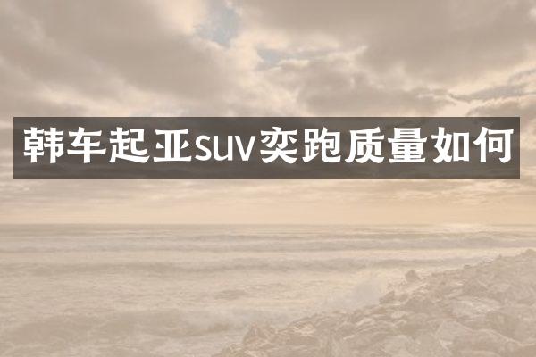 韩车起亚suv奕跑质量如何