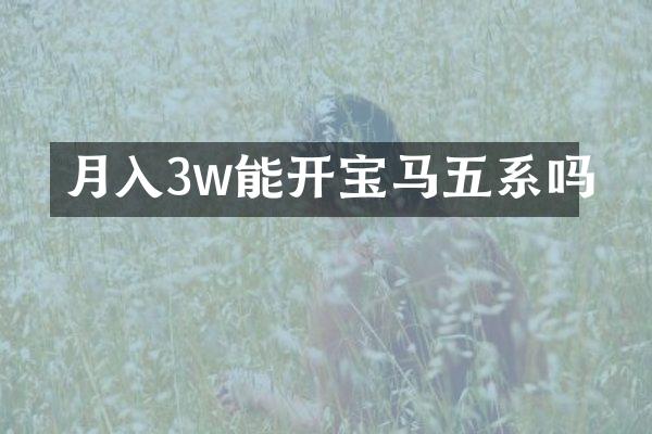 月入3w能开宝马五系吗