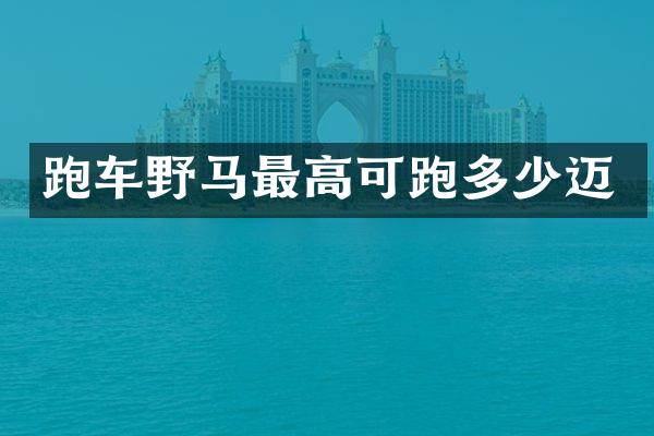 跑车野马最高可跑多少迈