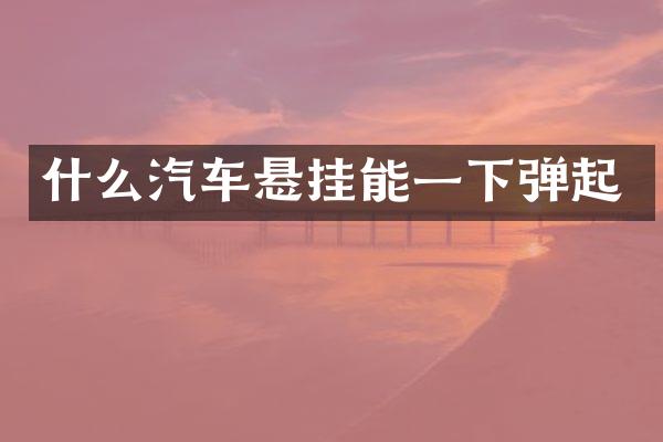 什么汽车悬挂能一下弹起