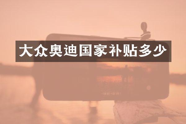 大众奥迪国家补贴多少