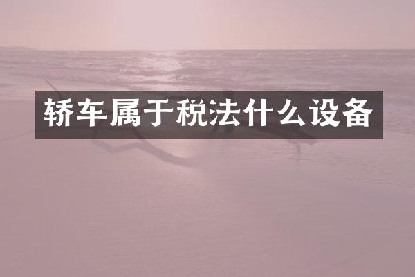 轿车属于税法什么设备