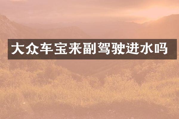 大众车宝来副驾驶进水吗