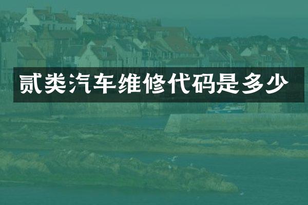 贰类汽车维修代码是多少