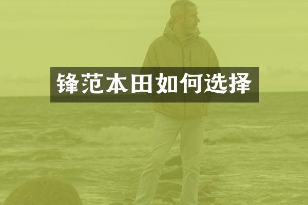锋范本田如何选择
