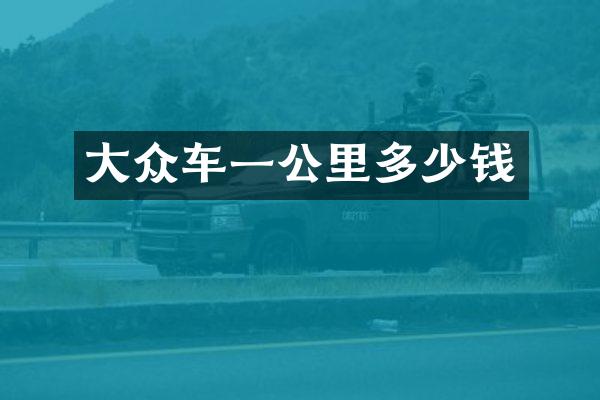 大众车一公里多少钱
