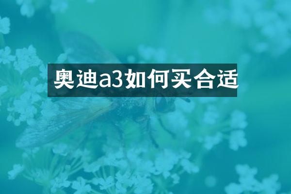 奥迪a3如何买合适