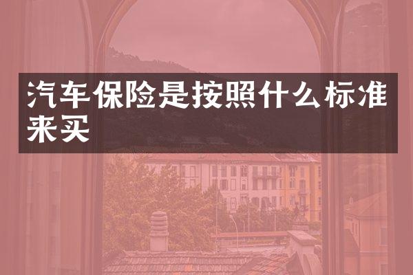 汽车保险是按照什么标准来买