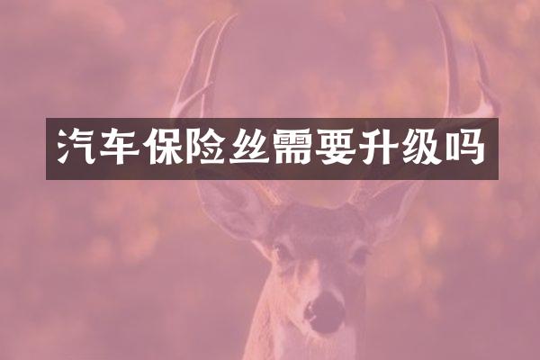 汽车保险丝需要升级吗