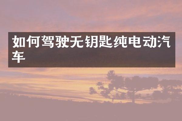 如何驾驶无钥匙纯电动汽车