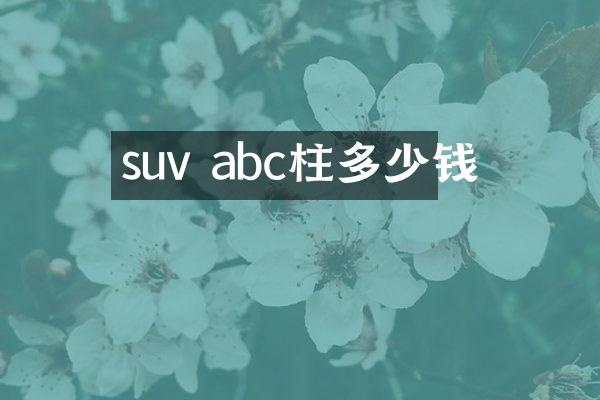 suv abc柱多少钱